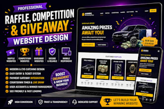design a legal raffle website, competition website and giveaway website