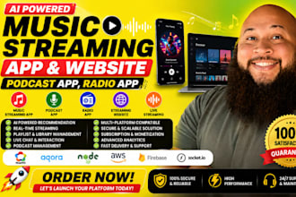 music streaming app website like spotify IOS android ai music app monetization
