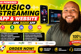 music streaming app website like spotify IOS android ai music app monetization