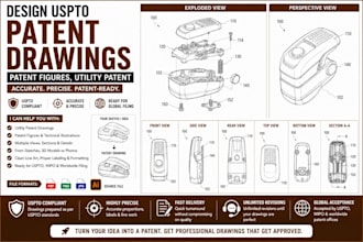 design uspto patent drawings, patent figures, utility patent