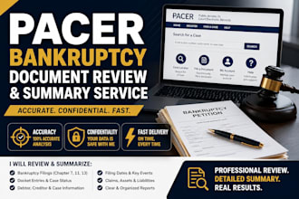 review, summarize, and extract data from pacer bankruptcy documents
