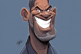 draw sports cartoon with big head or caricature style