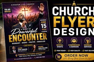 design professional church event, conference, and revival invitation flyers