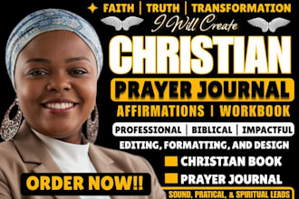 create christian book, courses, affirmation and daily devotional prayer journals