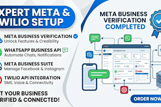 setup meta business verification, whatsapp API, meta business suite and twilio