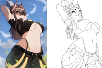 draw furry nsfw or swf character fursona reference sheet furry art oc commission