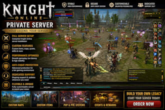 develop and optimize a custom knight online private server with full features