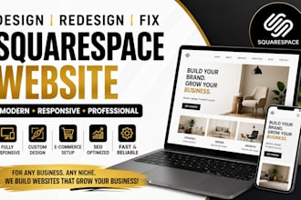 build squarespace website, fix modern squarespace website design