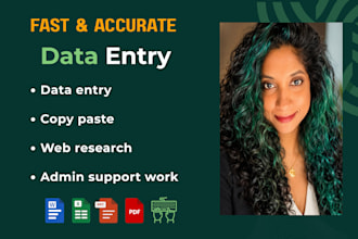 do fast and accurate data entry, excel, and web research