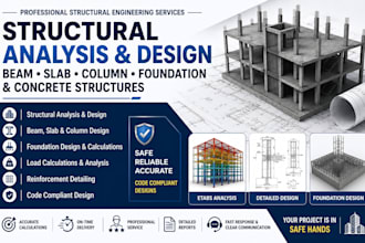 do structural analysis design beam slab colum foundation and concrete structure