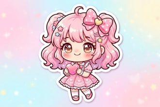 create cute kawaii ai art, stickers, and illustrations