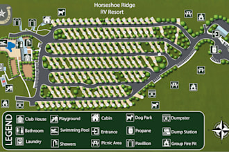 create custom rv park and vector map