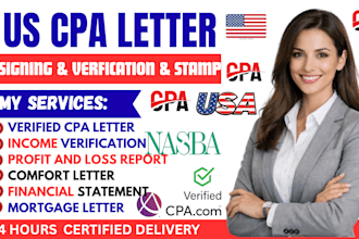 prepare CPA letter, mortgage letter, financial statements, CPA comfort letters