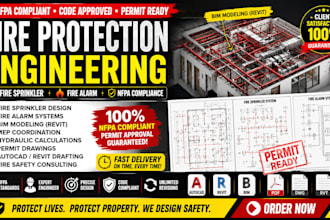design fire protection sprinkler fire alarm nfpa bim modeling mep permit drawing
