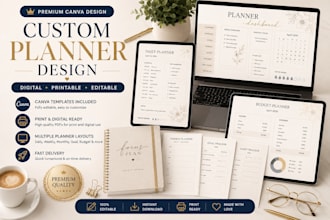 design custom digital, printable, editable budget and planner templates