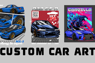 draw automotive tshirt design