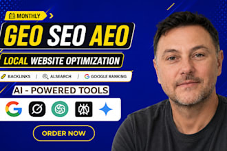 do monthly GEO SEO aeo local website backlinks ai search google optimization
