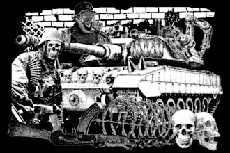create a hardcore punk, for t shirt designs