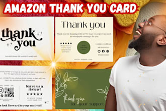 design amazon insert card, product insert and thank you card