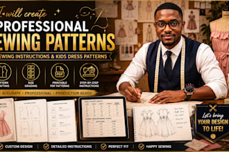 create professional sewing patterns, sewing instructions, and kids dress pattern