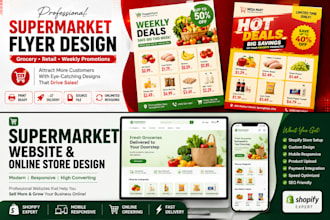 design supermarket website grocery store website and online store website
