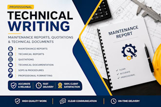 write professional maintenance reports, quotations and technical documents