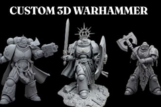 sculpt 3d warhammer 4ok miniature, 3d figurine, tabletop dnd character for 3d