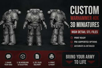 sculpt 3d warhammer 4ok miniature, 3d figurine, tabletop dnd character for 3d