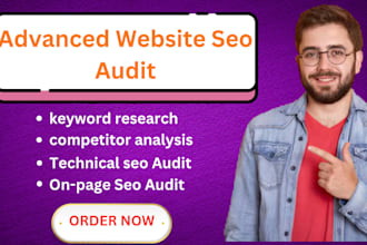 provide an advanced website SEO audit, keyword research and competitor analysis