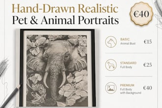 draw a realistic drawing of an animal or pet with pencils