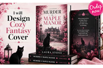 create cozy mystery thriller and suspense book cover for KDP