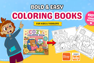 create a bold and easy custom coloring book for kids or adults