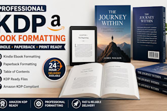 format your self help book, cookbook for KDP paperback, kindle ebook publishing