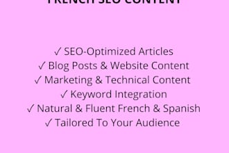 write engaging SEO optimized content in french