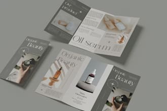 design promotional trifold brochure booklet for medical spa skincare businesses