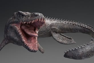 do 3d character creature model, 3d miniature, monster, alien, dinosaur for game