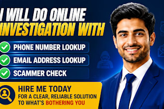 do phone lookup, email lookup, scammer check, and identity verification report