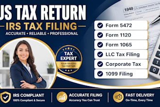 do us tax return, llc tax filing, form 5472, form 1120 bookkeeping  as us cpa