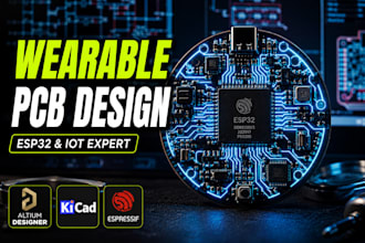 do wearable pcb design and esp32 hardware development
