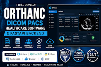 develop orthanc dicom pacs healthcare software and fastapi backend