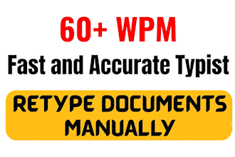 do first typing job, manual type, accurate type, retype documents
