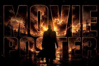 design a cinematic movie poster, film cover, or podcast art