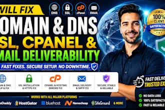 fix dns, connect custom domain, email deliverability and fix domain ssl cpanel