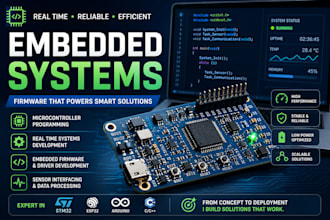 develop real time embedded systems and microcontroller firmware