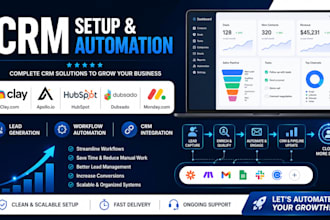 set up ciay com,apollo io,hubspot crm workflow  dubsado crm and monday crm