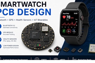 design smartwatch pcb with bluetooth, gps and health sensors