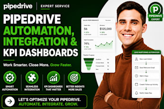 automate pipedrive, integrate apps and kpis dashboard