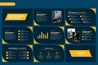 design professional company presentation, business slides and company profie