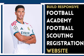 build football academy website football scouting player registration