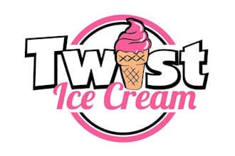 make ice cream, candy, chocolate, bakery, sweets, food logo